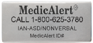 Shoe Tag Medical ID Accessory Black, , pemblem image number 0